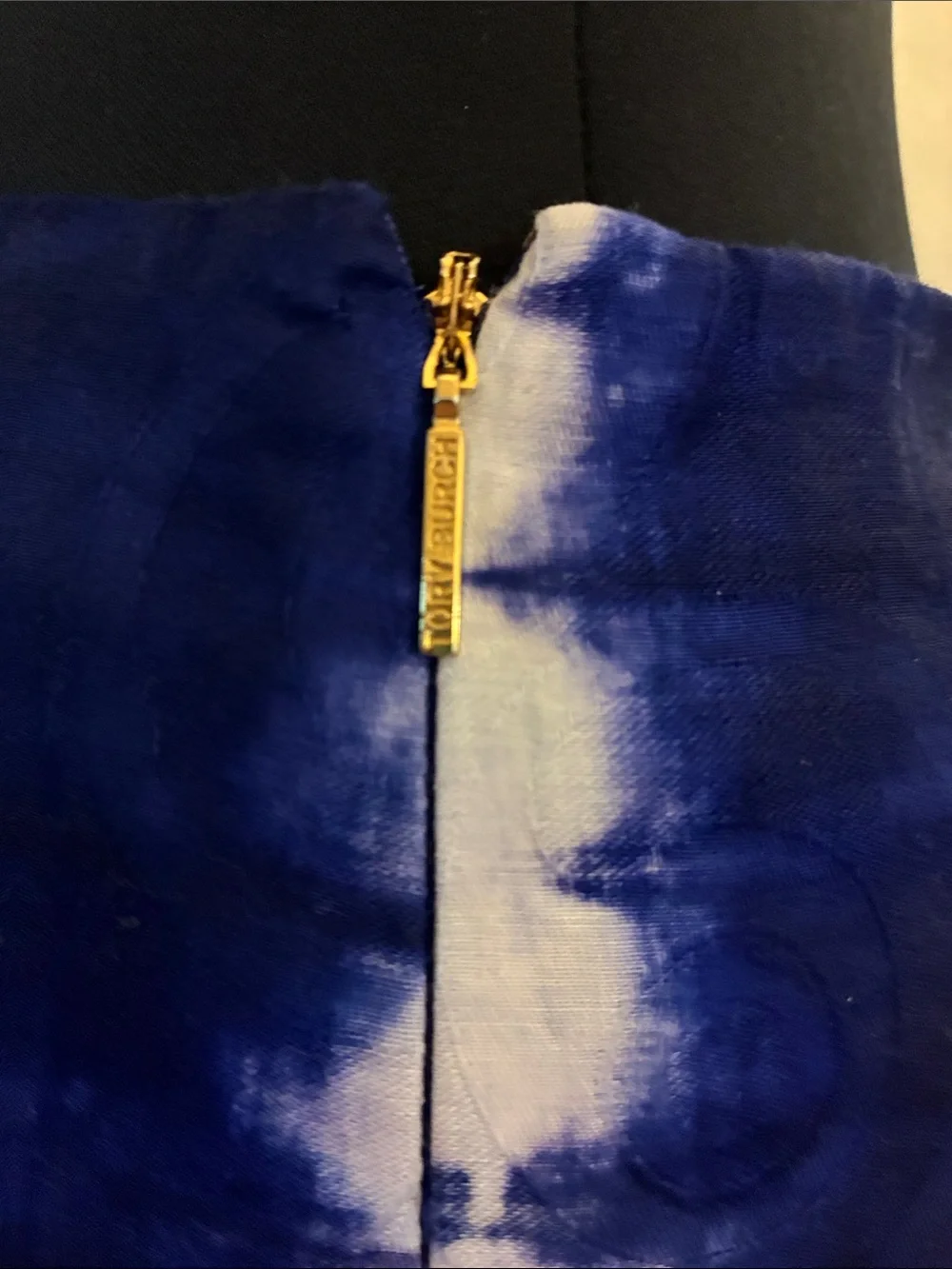 Tory Burch Indigo/White Tie-Dye Pleated Cotton Skirt Size 4 Runway Spring 2013
